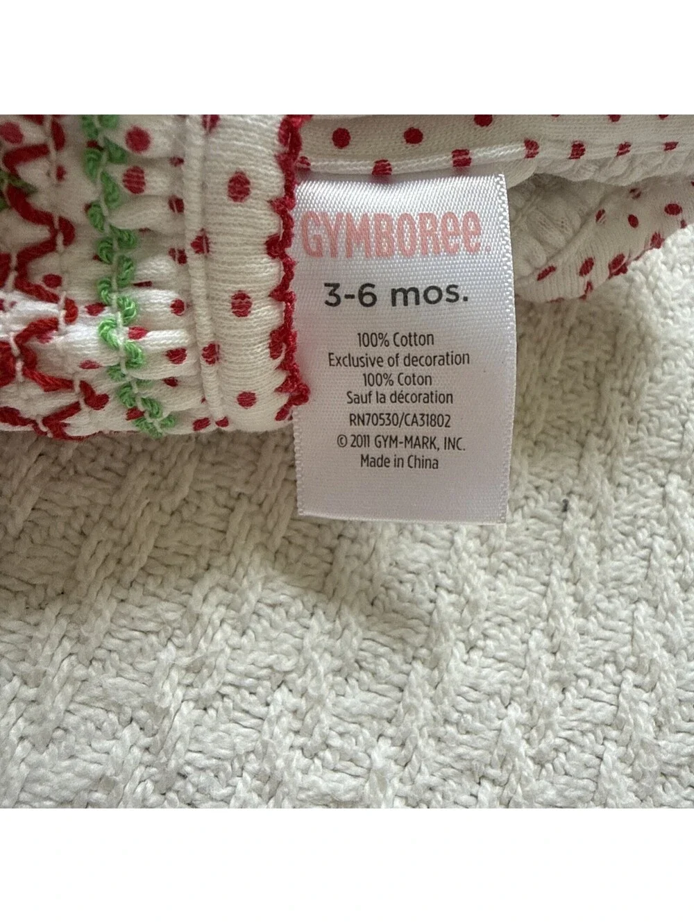 GYMBOREE 2012 So Berry Precious Dots Cute 3-6M Strawberry Polka Dot Romper